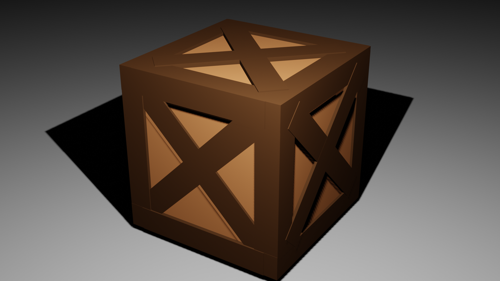 low poly wooden box preview image